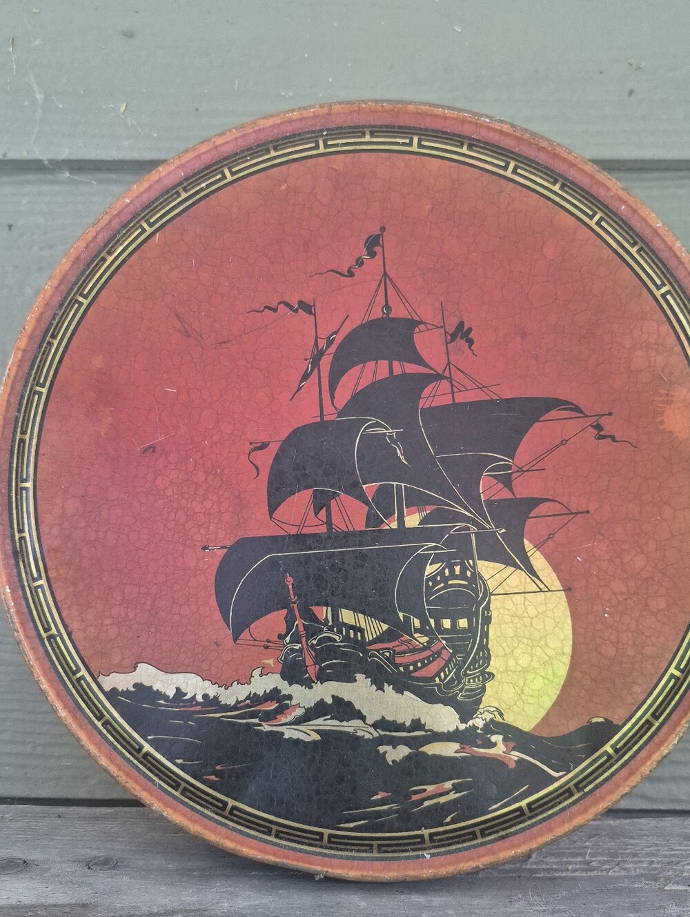 Vintage Sailing Ship Cookie Tin
